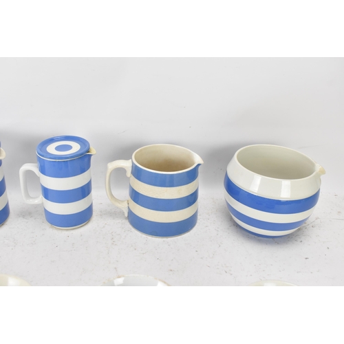 233 - A collection of mid/late 20th century T.G Green Cornish ware blue and white kitchen items to include... 