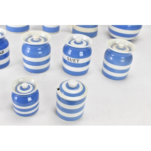 233 - A collection of mid/late 20th century T.G Green Cornish ware blue and white kitchen items to include... 