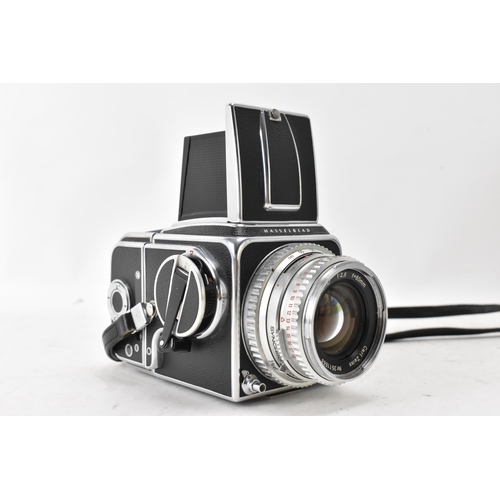 237 - A Hasselblad 500C chrome and black leatherette cased camera, with a Carl Zeiss Synchro Compur 80mm f... 