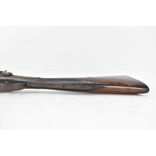 264 - A 19th century Percussion double barrelled shotgun, muzzle loading, engraved lock plate signed 'Smit... 