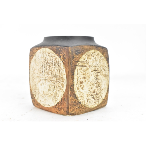 265 - A Troika marmalade jar by Marilyn Pascoe, the four sides with incised geometric designs, signed Troi... 