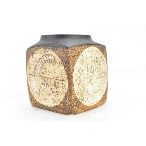 265 - A Troika marmalade jar by Marilyn Pascoe, the four sides with incised geometric designs, signed Troi... 