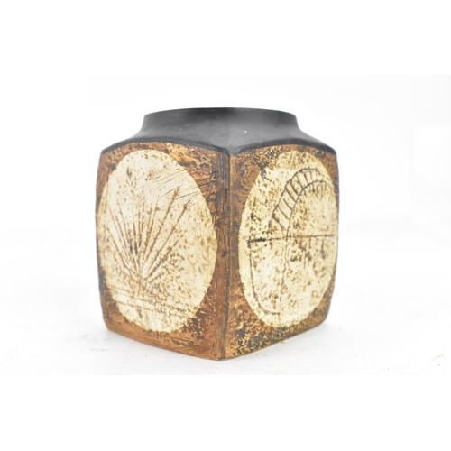 265 - A Troika marmalade jar by Marilyn Pascoe, the four sides with incised geometric designs, signed Troi... 