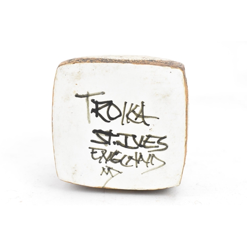 265 - A Troika marmalade jar by Marilyn Pascoe, the four sides with incised geometric designs, signed Troi... 