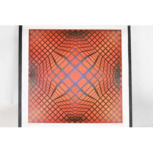 268 - A set of twelve Victor Vasarely Op-Art Study prints, all mounted to a single board and each marked '... 