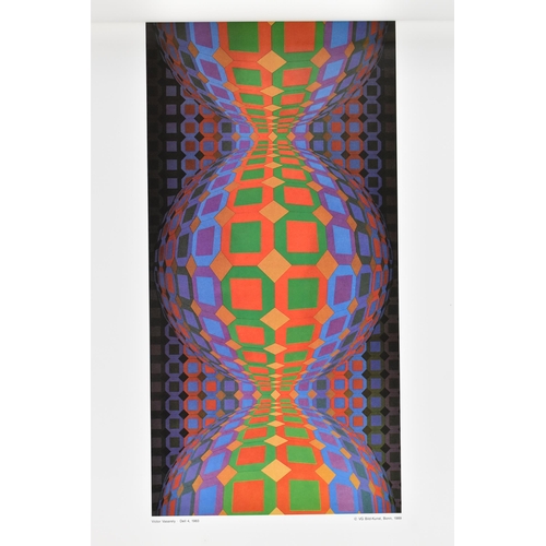 268 - A set of twelve Victor Vasarely Op-Art Study prints, all mounted to a single board and each marked '... 