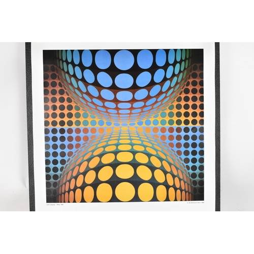 268 - A set of twelve Victor Vasarely Op-Art Study prints, all mounted to a single board and each marked '... 