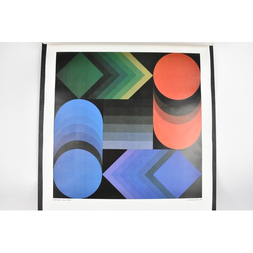 268 - A set of twelve Victor Vasarely Op-Art Study prints, all mounted to a single board and each marked '... 