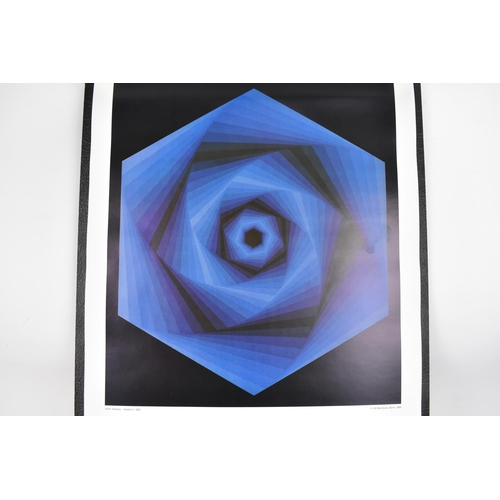 268 - A set of twelve Victor Vasarely Op-Art Study prints, all mounted to a single board and each marked '... 