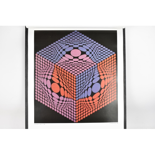 268 - A set of twelve Victor Vasarely Op-Art Study prints, all mounted to a single board and each marked '... 