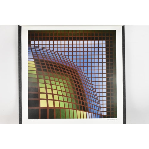 268 - A set of twelve Victor Vasarely Op-Art Study prints, all mounted to a single board and each marked '... 