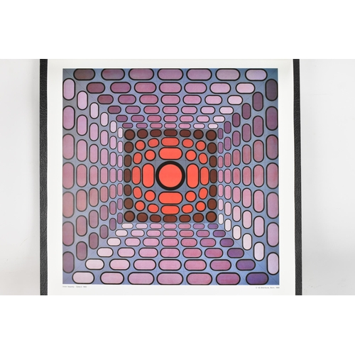 268 - A set of twelve Victor Vasarely Op-Art Study prints, all mounted to a single board and each marked '... 