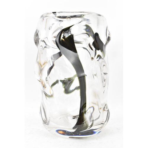 28 - A Whitefriars knobbly glass vase, circa 1960s, designed by William Wilson and Harry Dyer, of cylindr... 