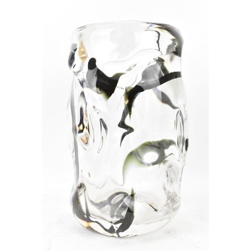 28 - A Whitefriars knobbly glass vase, circa 1960s, designed by William Wilson and Harry Dyer, of cylindr... 