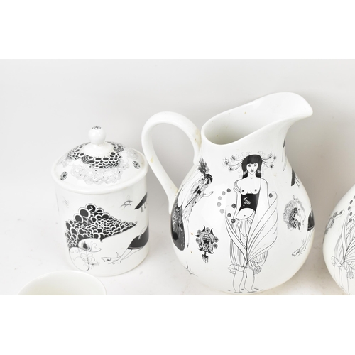 30 - A collection of Poole The Beardsley collection ceramics to include mugs, water jug, baluster vase, s... 