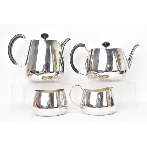 69 - A Walker and hall electroplated 'Pride' pattern four piece tea set designed by David Mellor, circa e... 