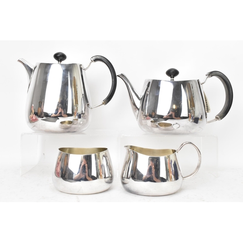 69 - A Walker and hall electroplated 'Pride' pattern four piece tea set designed by David Mellor, circa e... 