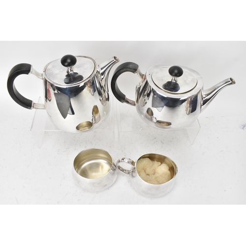 69 - A Walker and hall electroplated 'Pride' pattern four piece tea set designed by David Mellor, circa e... 