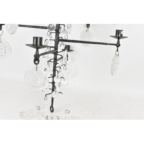 77 - A black painted metal and glass chandelier by Erik Hoglund for Boda, model 341, designed 1950s, this... 