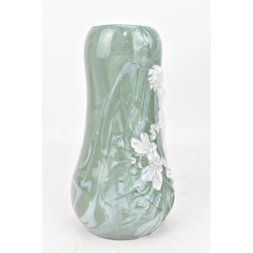 81 - Attributed to Adolf Oppel (1840-1923) An Art Nouveau baluster vase, glazed porcelain with a marbled ... 