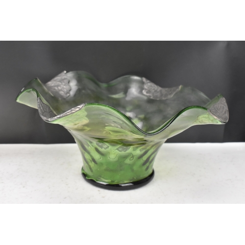 83 - Glassware to include A 1930s French Art Deco pressed glass bowl by Arvers, width 24cm, An Art Nouvea... 