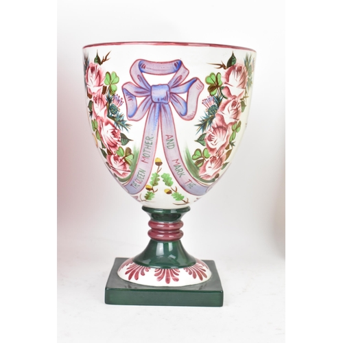 95 - A Royal Doulton Wemyss Ware commemorative goblet, 1980, no. 357 of a limited edition of 500, inscrib... 