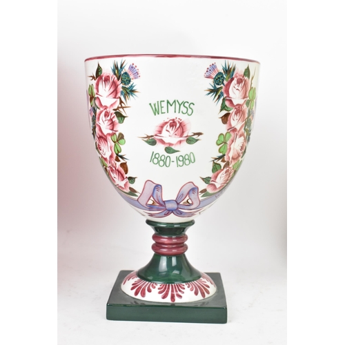 95 - A Royal Doulton Wemyss Ware commemorative goblet, 1980, no. 357 of a limited edition of 500, inscrib... 