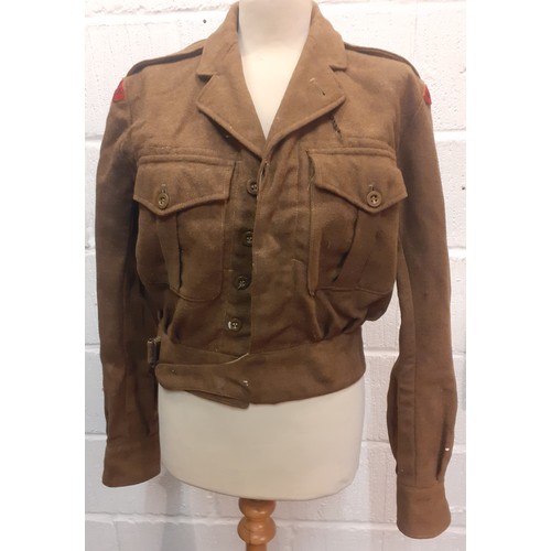 98 - A Royal Engineers brown battledress blouson jacket size 10 manufactured by B.Bloom Ltd. Location:Rai... 