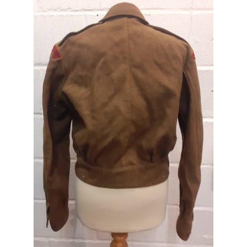 98 - A Royal Engineers brown battledress blouson jacket size 10 manufactured by B.Bloom Ltd. Location:Rai... 