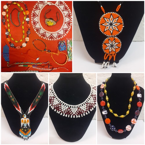 47 - A quantity of ethnic and Native American inspired bead jewellery, mainly necklaces and bracelets tog... 