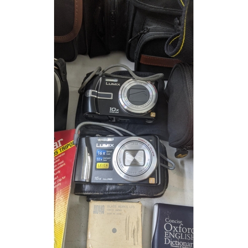 349 - A mixed lot of digital cameras to include a Panasonic Lumix DMC - TZ25 and a Garmin nuvi 40LM, toget... 