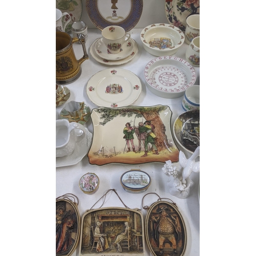 78 - A large quantity of mixed ceramics to include commemorative examples, two steins, Royal Doulton, Mas... 