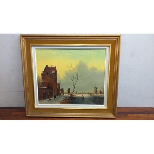 98 - S T Zanderen - a Dutch Winter landscape, oil on board, signed, 50cm x 61cm framed
Location:A4F
If th... 