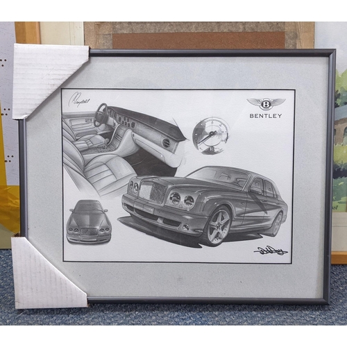 120 - Mixed pictures to include a large Land Rover presentation print, signed by Gerry McGovern, several c... 