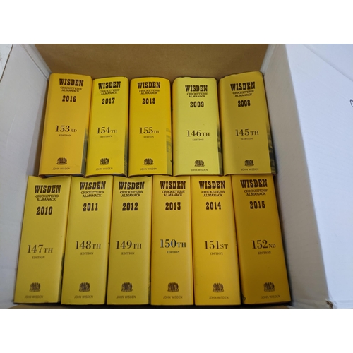 127 - A large collection of Wisden Cricketers Almanack editions from the 46th Edition in 1909 to 2018 Loca... 