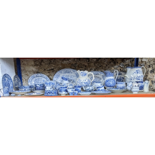 149 - A collection of 19th and later blue and white ceramics to include Spode blue room collection jugs, V... 