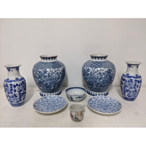 150 - 18th century oriental ceramics to include a Chinese famille coffee cap, pair of late 20th century Ja... 