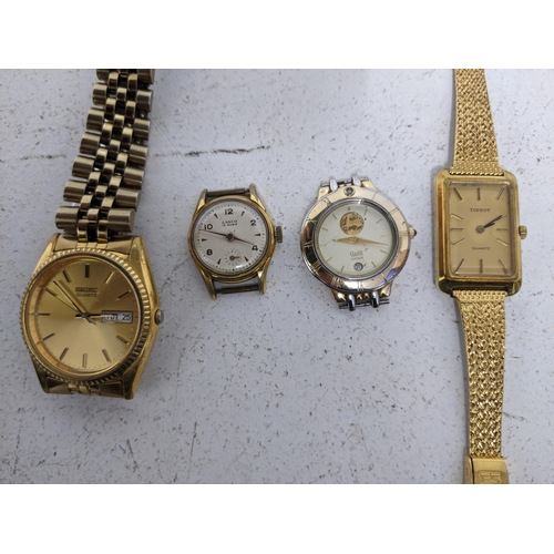 155 - A group of four wrist watches to include a Seiko and a Tissot quartz watch
Location:
If there is no ... 