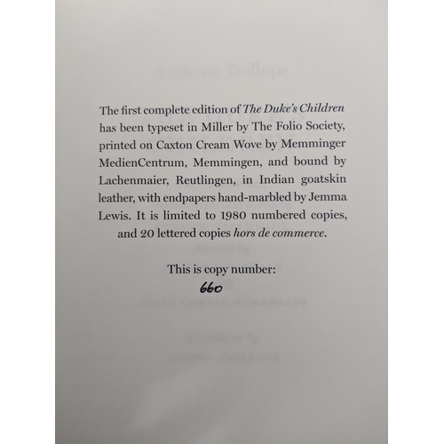 177 - Folio Society editions  - A collection of Anthony Trollope novels to include The Duke's children, a ... 