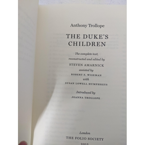 177 - Folio Society editions  - A collection of Anthony Trollope novels to include The Duke's children, a ... 