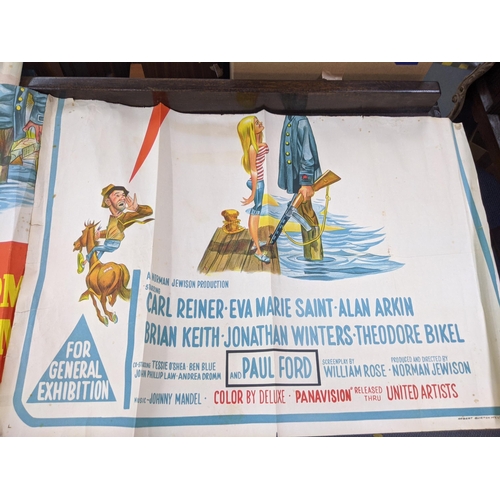 21 - Three posters, together as one large piece, advertising 'The Russians are Coming' 104cm h x 66cm w L... 