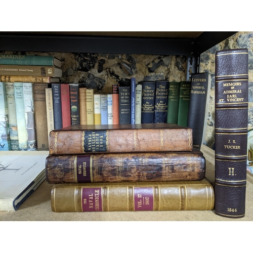 251 - Books a lot naval and war related novels  to include C.S.Forester The Spencer Papers in 4 vols print... 