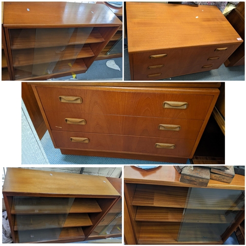 367 - THIS LOT IS WITHDRAWN
Two mid 20th century G-plan teak chest of three drawers, 53.5cm h x 81cm w, to... 