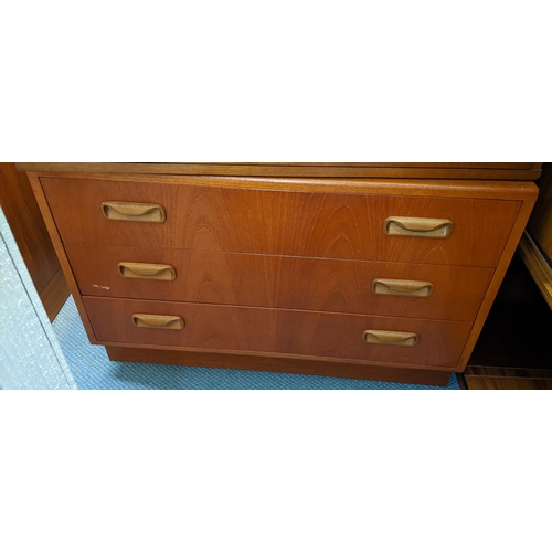 367 - THIS LOT IS WITHDRAWN
Two mid 20th century G-plan teak chest of three drawers, 53.5cm h x 81cm w, to... 