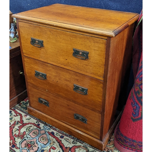 371 - An early 20th century oak chest of three drawers, 76cm h x 65cm w
Location: BWR
If there is no condi... 