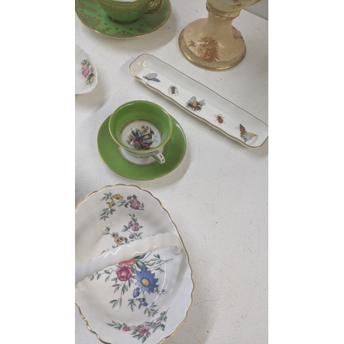 374 - Mixed ceramics to include a 19th century twin handled floral dish with a severs style mark to the ba... 