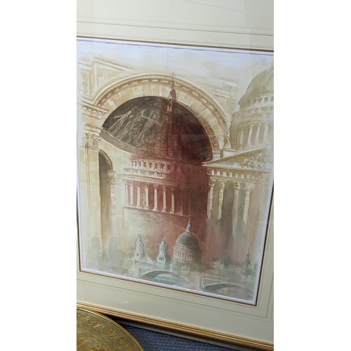 378 - Chris Fothergill - a watercolour entitled 'Images of St Paul's', 53.5cm x 41cm, framed, together wit... 