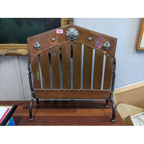 402 - A copper and wrought iron arts and crafts fire screen
Location: BWR
If there is no condition report ... 