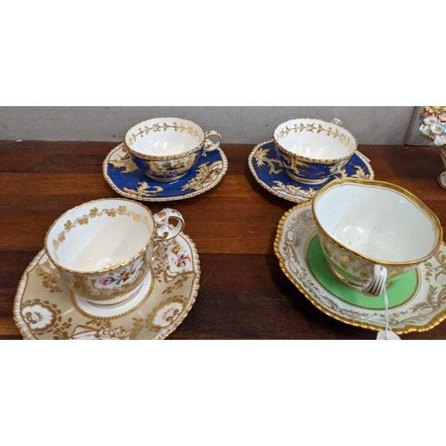 43 - A collection of ceramics to include Coalport style floral encrusted ceramic baskets, a flight, Barr ... 