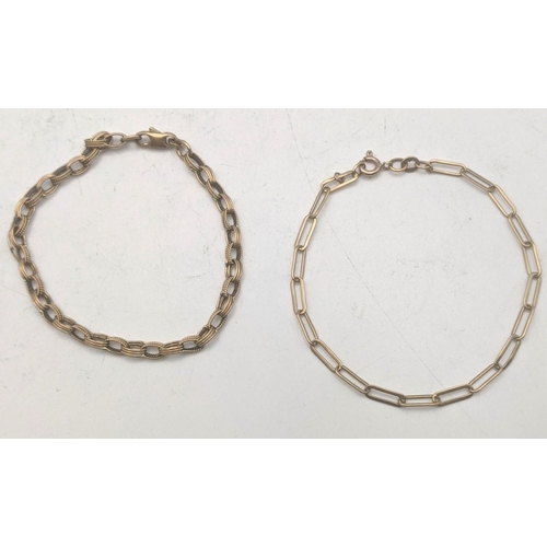 28 - Two 9ct gold ladies bracelets textured link bracelet and one other total weight 7g
Location: CAB 8
I... 